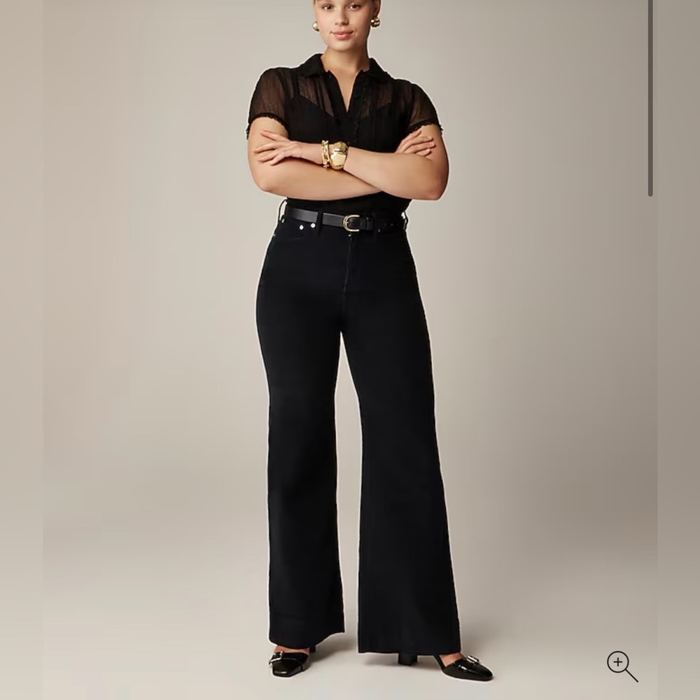 J. Crew Corduroy Wide Leg Pants, 31, Black